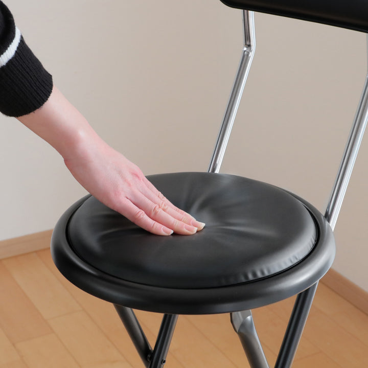 折りたたみ椅子座面高71cmハイタイプ背もたれ付ニューニーダー