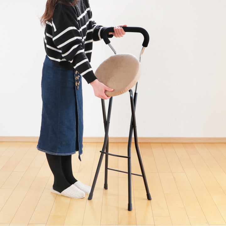 折りたたみ椅子座面高74.5cmハイタイプソニッククッション背もたれ付ソニッククッションチェア