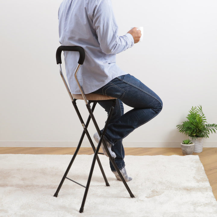 折りたたみ椅子座面高74.5cmハイタイプソニッククッション背もたれ付ソニッククッションチェア