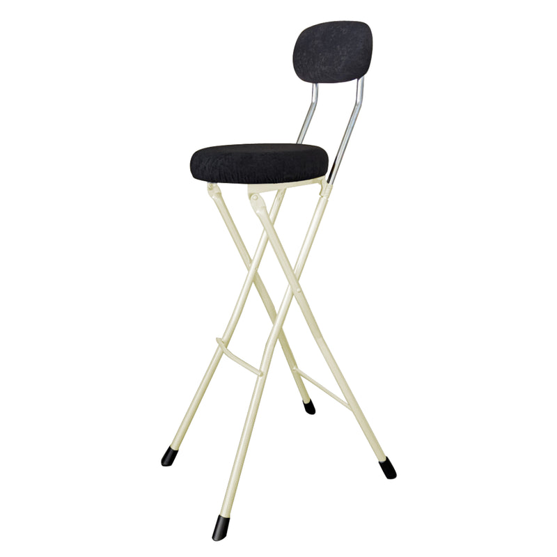 折りたたみ椅子コンパクト軽量背もたれハイタイプラウンドクッション座面高75.5cm