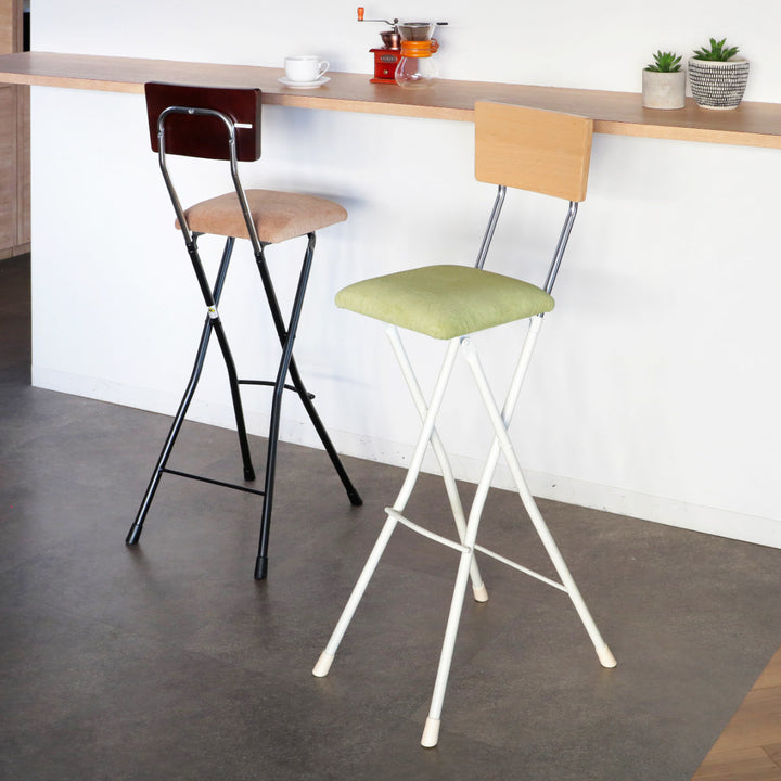 折りたたみ椅子ハイタイプ座面高75cm背もたれ付アッシュウッドチェア