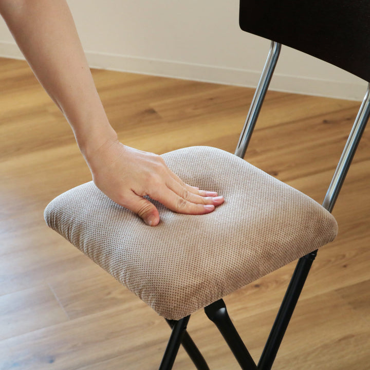 折りたたみ椅子ハイタイプ座面高75cm背もたれ付アッシュウッドチェア