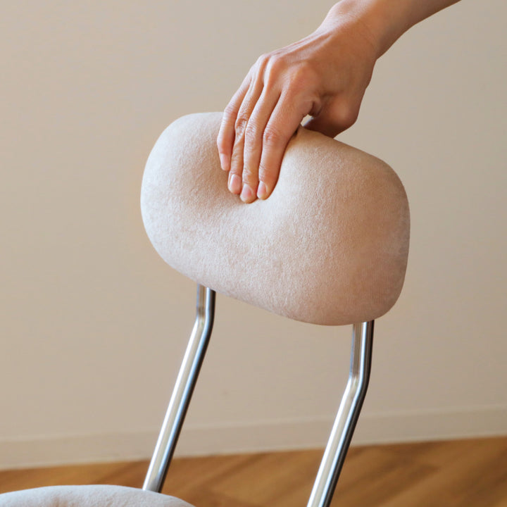 折りたたみ椅子座面高75cmハイタイプドーナツクッション背もたれ付スイーツチェア