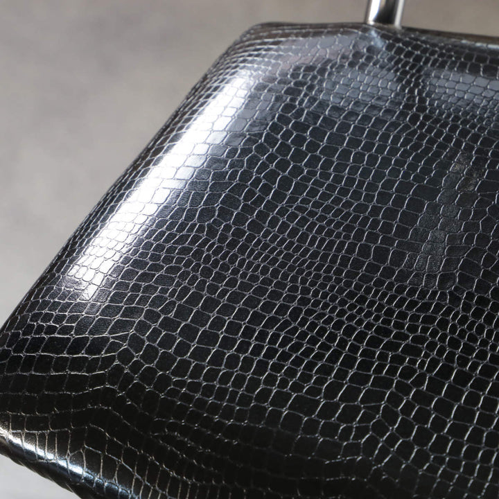 折りたたみ椅子座面高73.5cmハイタイプ背もたれ付レザー調ロイドチェア