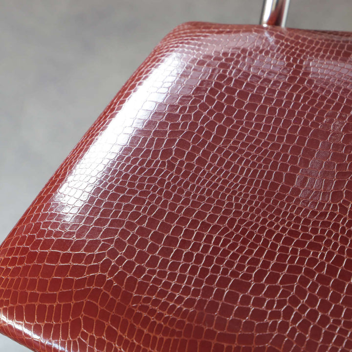 折りたたみ椅子座面高73.5cmハイタイプ背もたれ付レザー調ロイドチェア