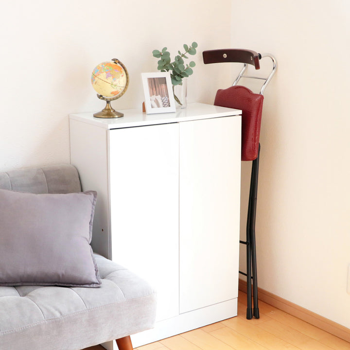 折りたたみ椅子座面高73.5cmハイタイプ背もたれ付レザー調ロイドチェア