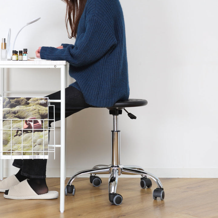 スツール丸キャスター昇降回転座面高43～56cm