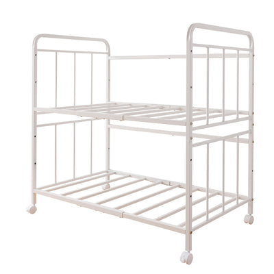 布団収納ラック2段 幅103.5奥行65.5高さ100cm キャスター付き