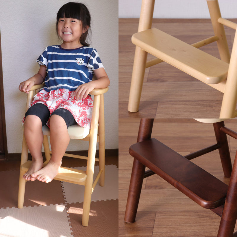 子供用椅子面取り加工汚れにくいPVCレザー座面天然木