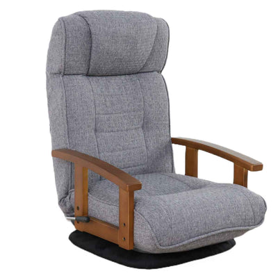 座椅子 回転式 座面高23cm 14段階リクライニング ハイバックタイプ 高齢者