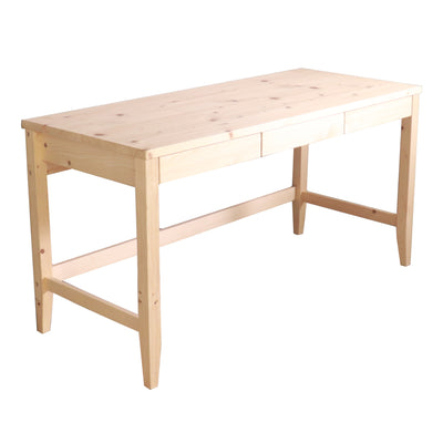 ワークデスク 引き出し付き 天然木 奥行60cm