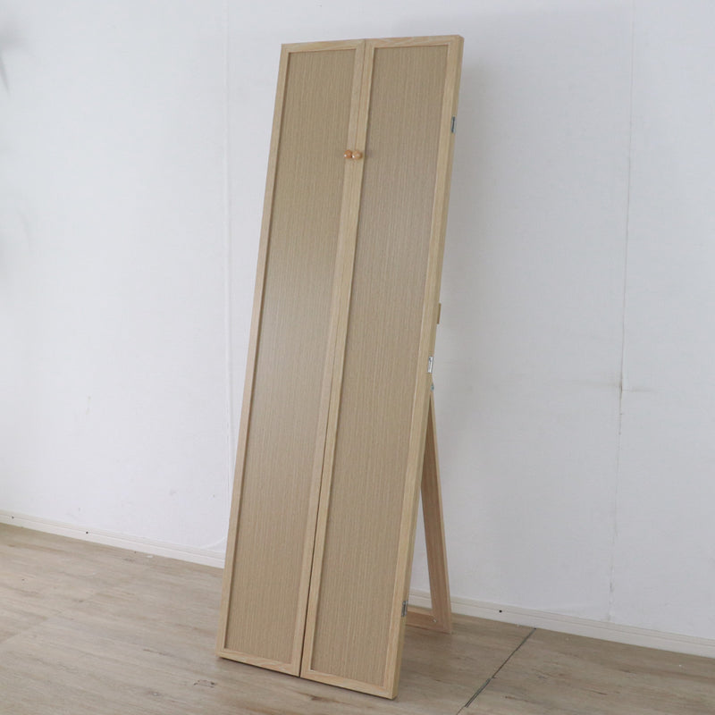 スタンドミラー全身木目調三面鏡50～100×160cm