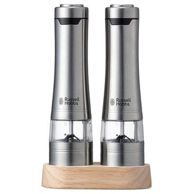 Russell Hobbs 電動ミル 2本セット 木製スタンド付き ソルト＆ペッパーミル