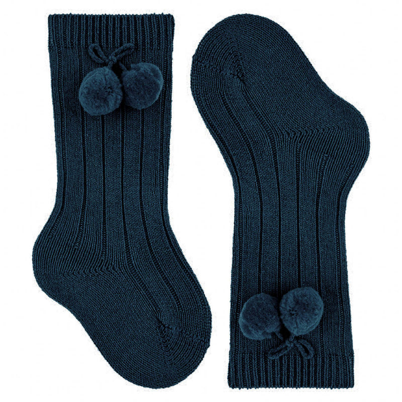 靴下condor子供用6ヶ月～12ヶ月Warmcottonribkneesockswithpompoms