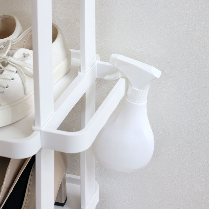 シューズラック省スペース4段ワイド傘置き付き最大8足収納可能組立簡単