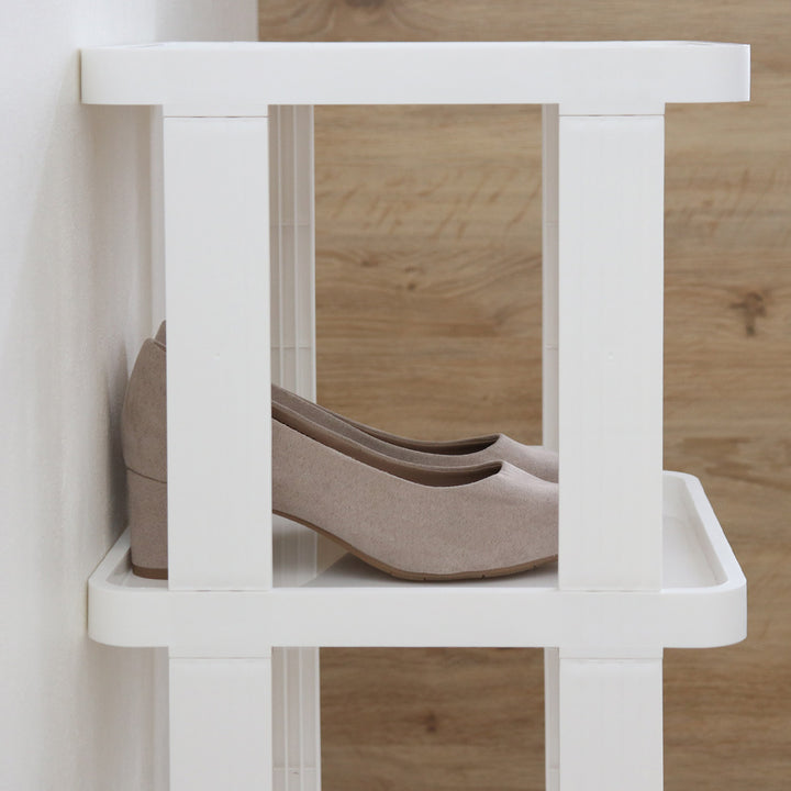 シューズラック省スペース4段ワイド傘置き付き最大8足収納可能組立簡単