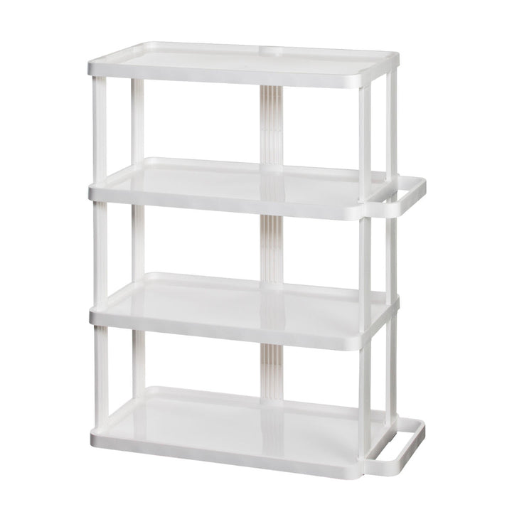 シューズラック省スペース4段ワイド傘置き付き最大8足収納可能組立簡単