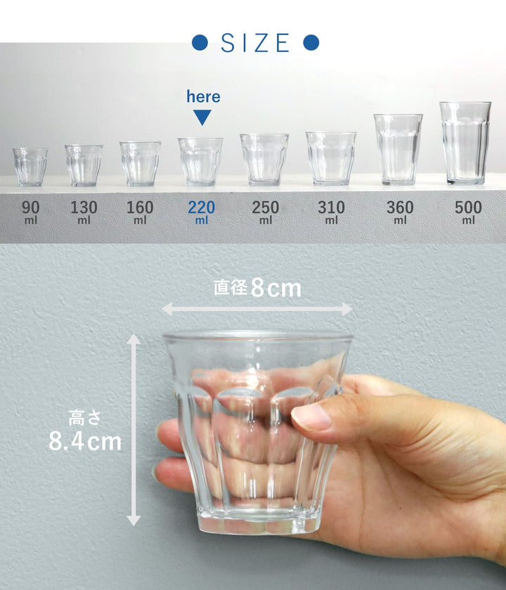 デュラレックスグラス220mlPICARDIEピカルディ強化ガラス
