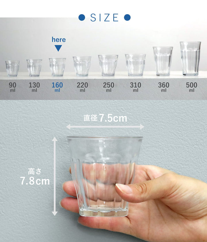 デュラレックスグラス160mlPICARDIEピカルディ強化ガラス