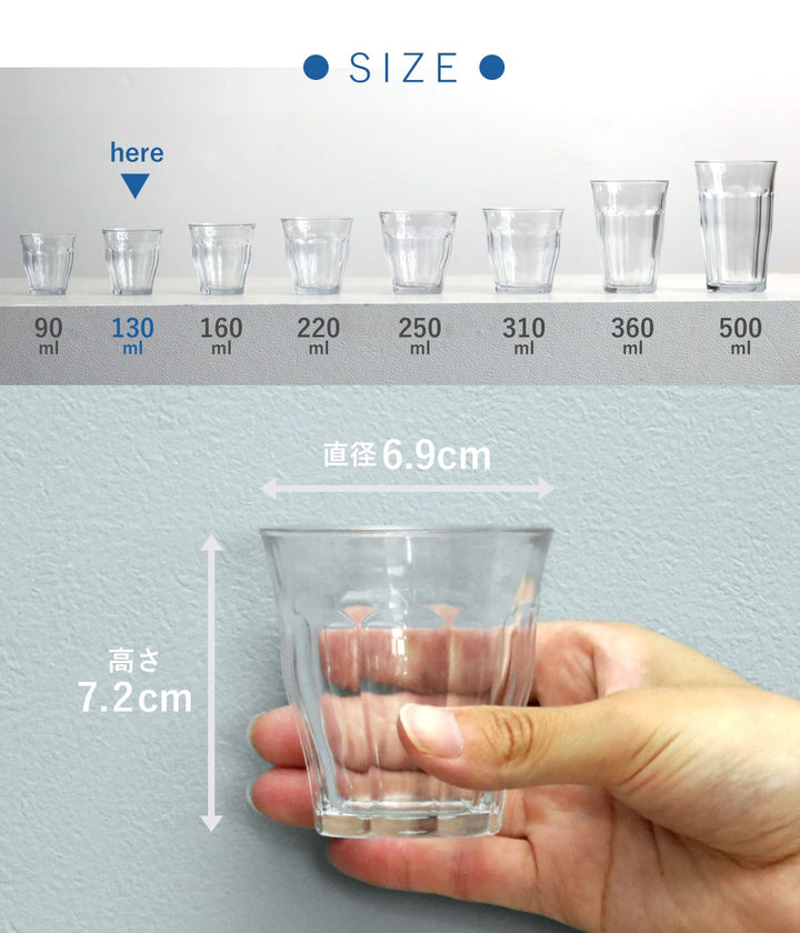 デュラレックスグラス130mlPICARDIEピカルディ強化ガラス
