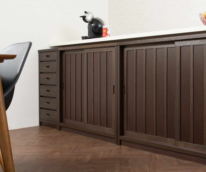 カウンター下チェスト幅40.5cm6段和モダン調日本製完成品