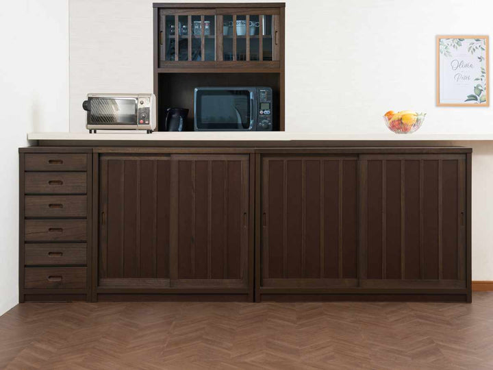 カウンター下チェスト幅40.5cm6段和モダン調日本製完成品