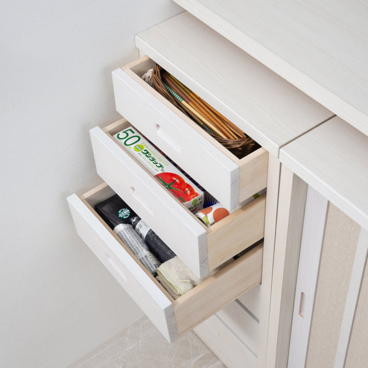 カウンター下チェスト幅40.5cm6段和モダン調日本製完成品