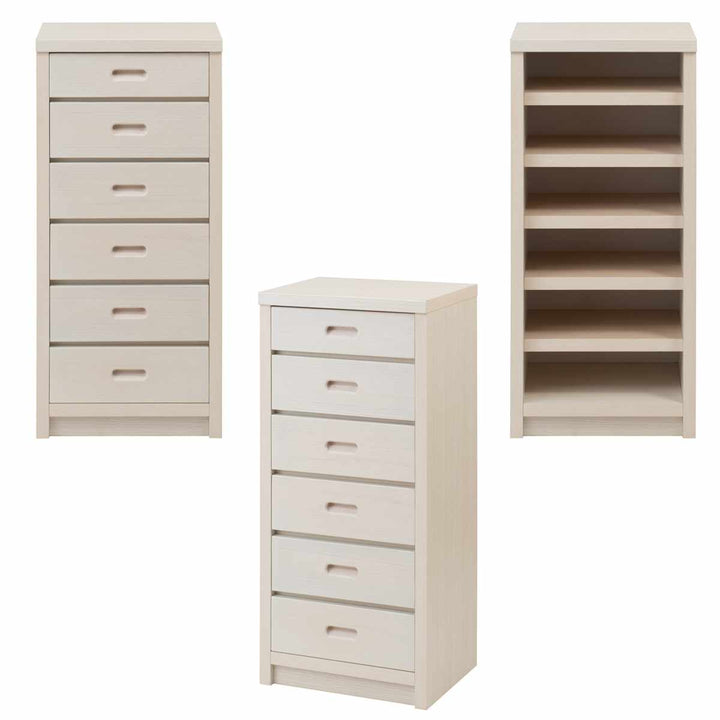 カウンター下チェスト幅40.5cm6段和モダン調日本製完成品