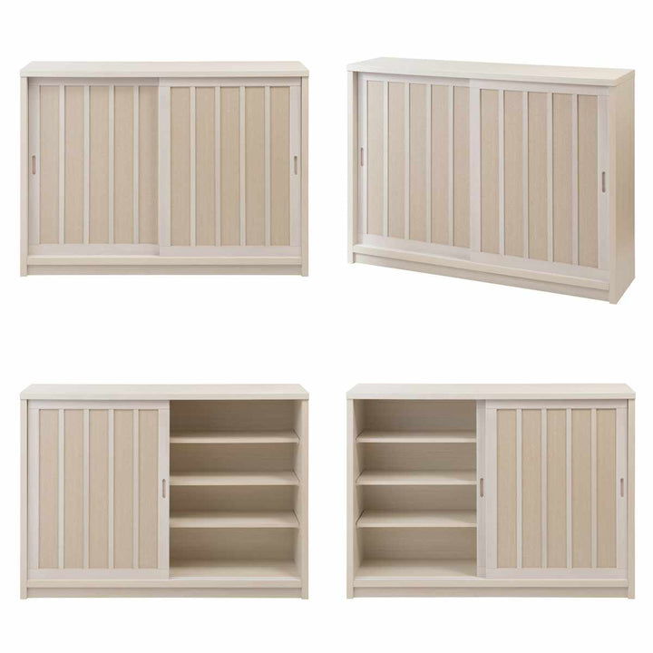 カウンター下収納幅120.5cm板引き戸和モダン調日本製完成品