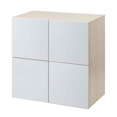 スクエアキャビネット 4枚扉タイプ ハイグロス前板 幅70cm