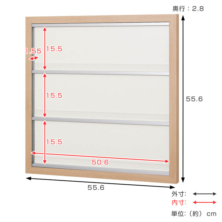 CDラック55.6×55.6cm壁掛けCD9枚収納ディスプレイL412