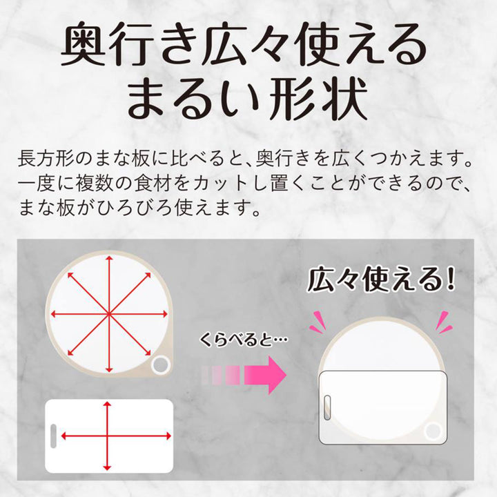 丸いまな板35cm耐熱エラストマー滑り止め付き貝印