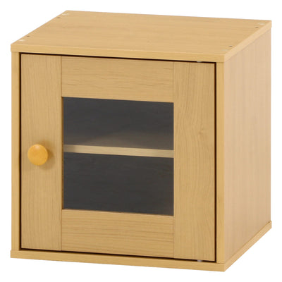 カラーボックス 幅34.5cm ガラス扉 キューブ型 組み合わせラック