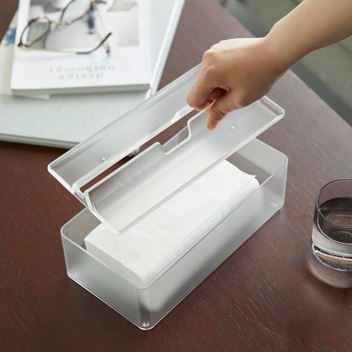 山崎実業smartトレー蓋付きペーパータオルケーススマート