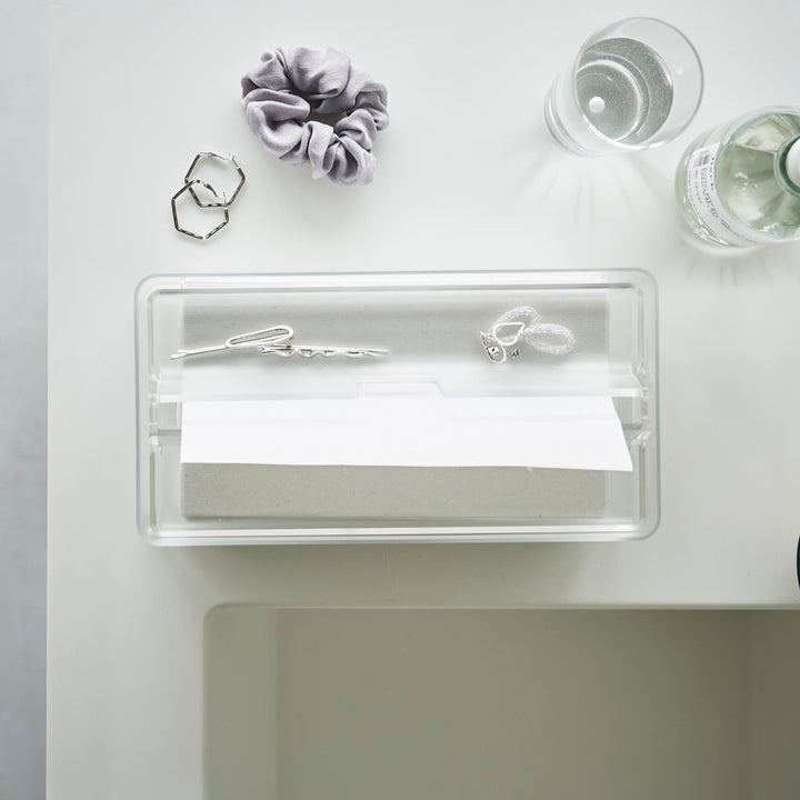 山崎実業smartトレー蓋付きペーパータオルケーススマート