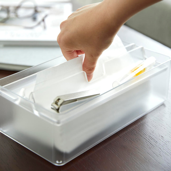 山崎実業smartトレー蓋付きペーパータオルケーススマート