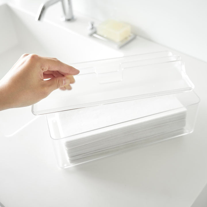 山崎実業smartトレー蓋付きペーパータオルケーススマート