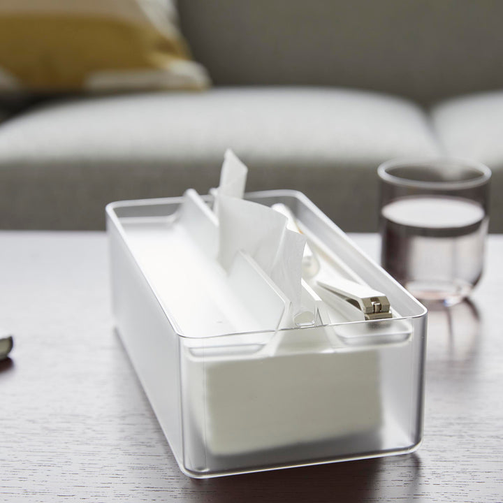 山崎実業smartトレー蓋付きペーパータオルケーススマート