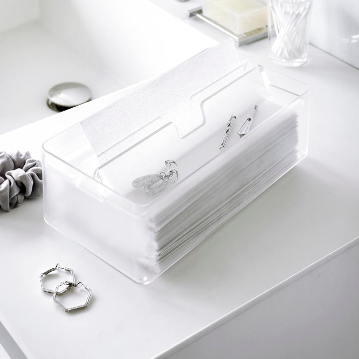 山崎実業smartトレー蓋付きペーパータオルケーススマート