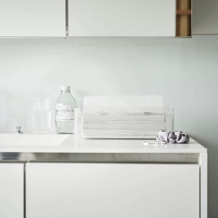 山崎実業smartトレー蓋付きペーパータオルケーススマート