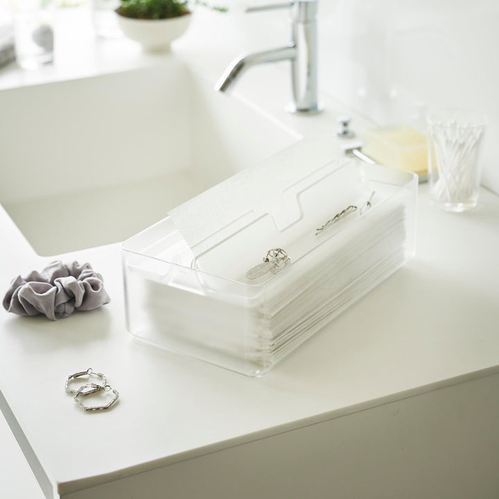 山崎実業smartトレー蓋付きペーパータオルケーススマート