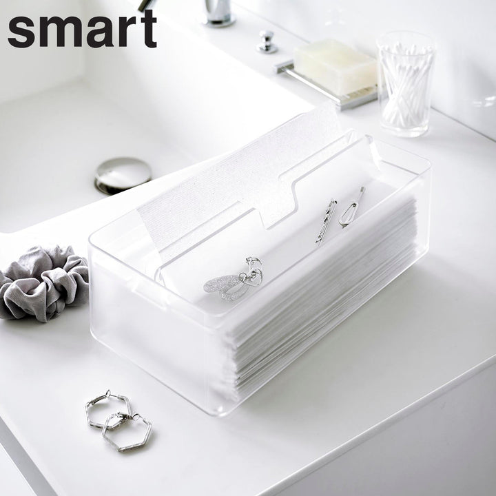 山崎実業smartトレー蓋付きペーパータオルケーススマート