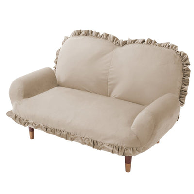 ソファ 2人掛け ベロア 脚取り外し可能 コンパクト リクライニング 幅110cm