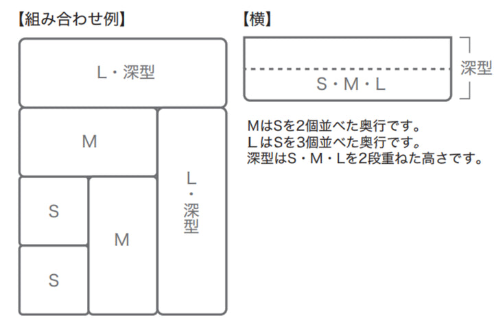 底がクリア縦横重ねられる引き出し整理収納ケースタワーＳ２個組