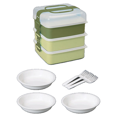 お重 3段 リオパックL 8100ml 取り皿付き