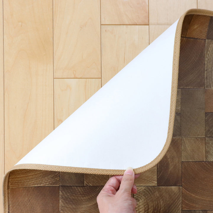 ラグダイニングラグ木目調182×130cm防炎加工撥水加工