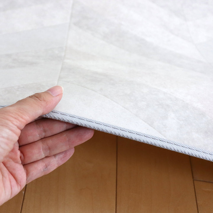 ラグダイニングラグ182×182cm防炎加工撥水加工