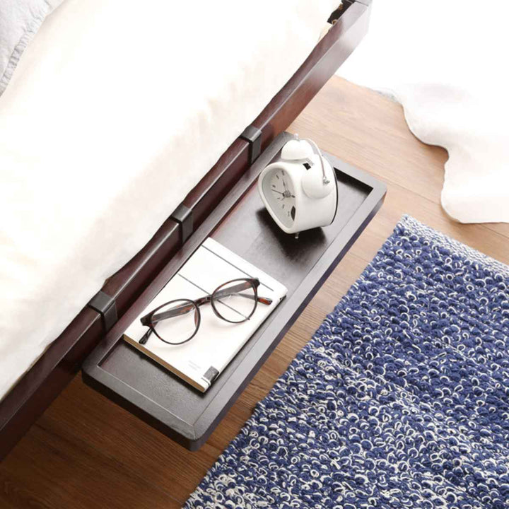 すのこベッドシングルLilitta簡易宮棚セット3段階調整脚付き天然木