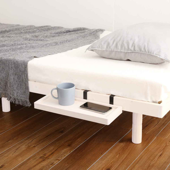 すのこベッドダブルLilitta簡易宮棚セット3段階調整脚付き天然木