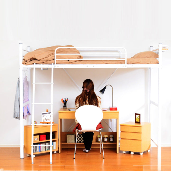 ロフトベッドシングルメッシュ宮棚2口コンセント付き選べる高さ